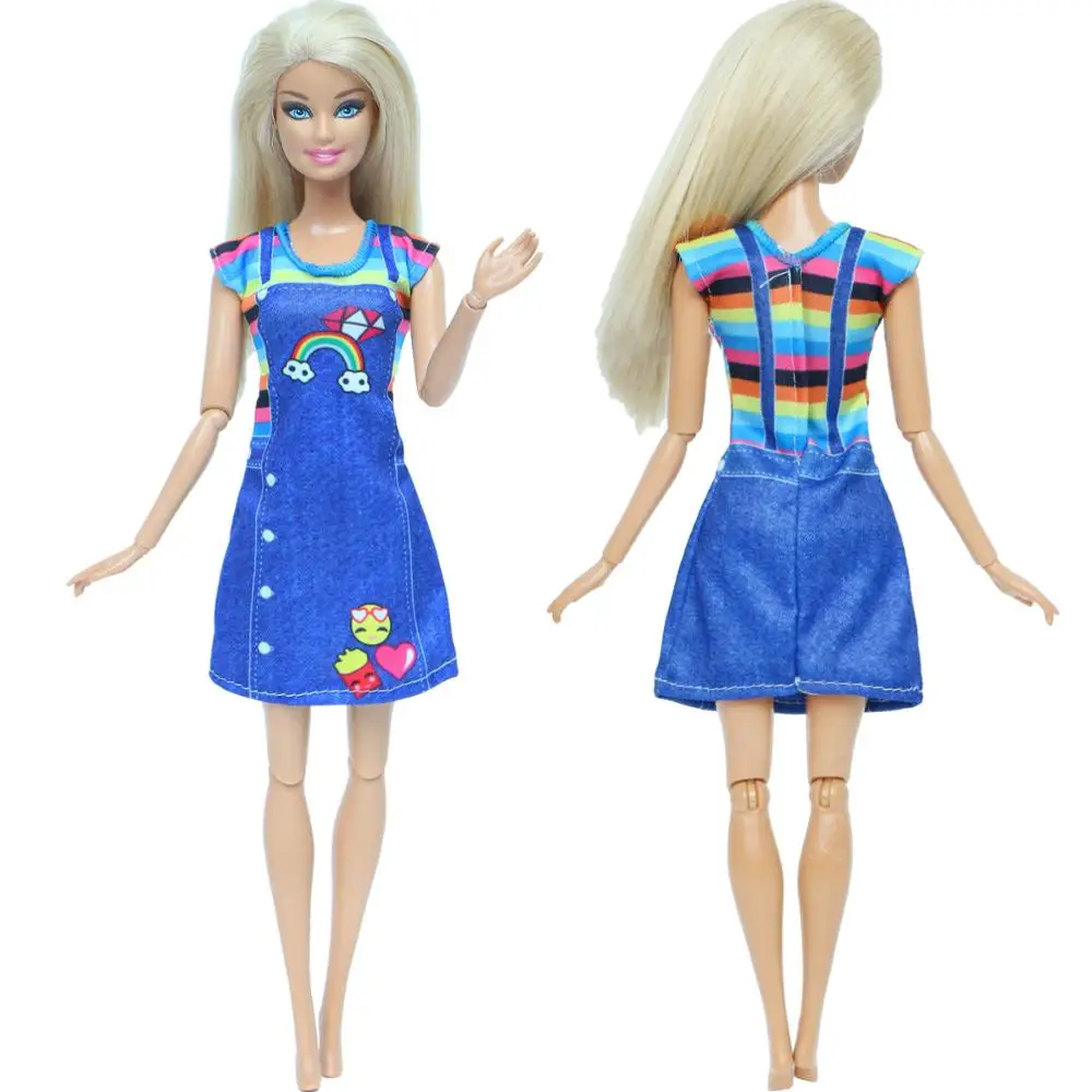 4 Pcs/Lot = 2 Pcs Fashion Mix Style Dress Skirt + Black White Purse Handbag Clothes for Barbie Doll Baby Toys Accessories | Игрушки и