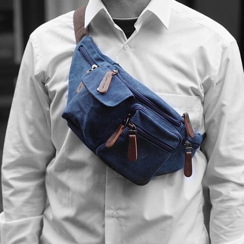 Модная нагрудная сумка мужская Холщовая Сумка через плечо портативный мобильный