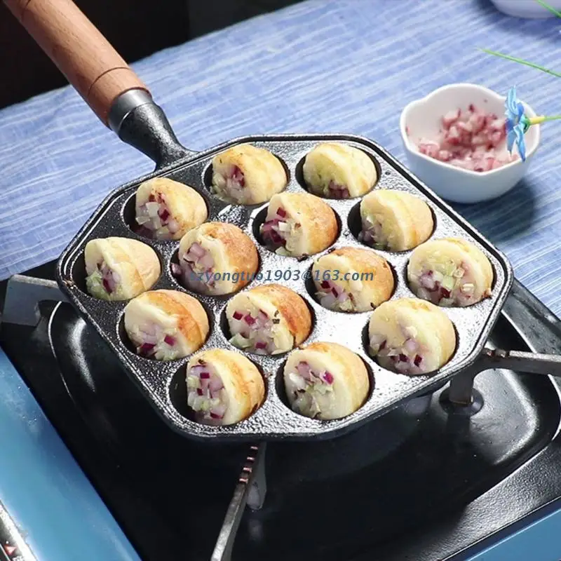 Чугунная антипригарная сковорода Takoyaki P82C для гриля/кухонная тарелка готовки |