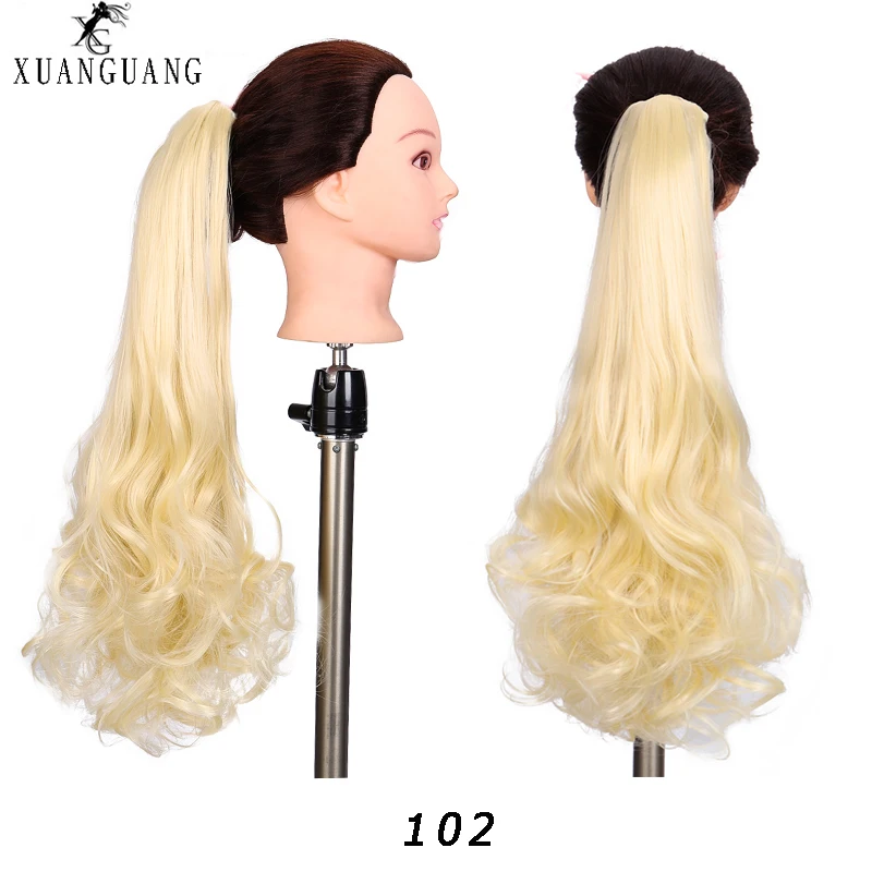 

XUANGUANG New ponytail wig female long curly hair big wave synthetic wig grasping clip women's ponytail hair