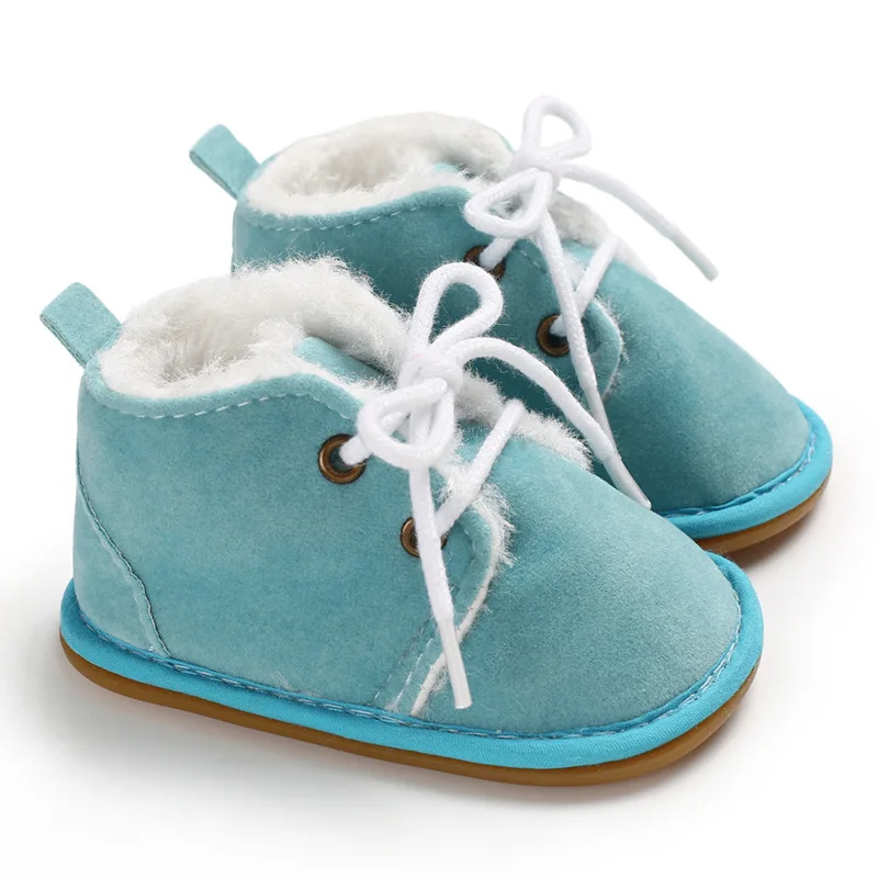 Unisex Toddler Shoes Boy Soles Thicken Babies Shoes for Baby Girl Cotton Fabric Winter Newborn Infant Baby Girl Boots - Цвет: Blue