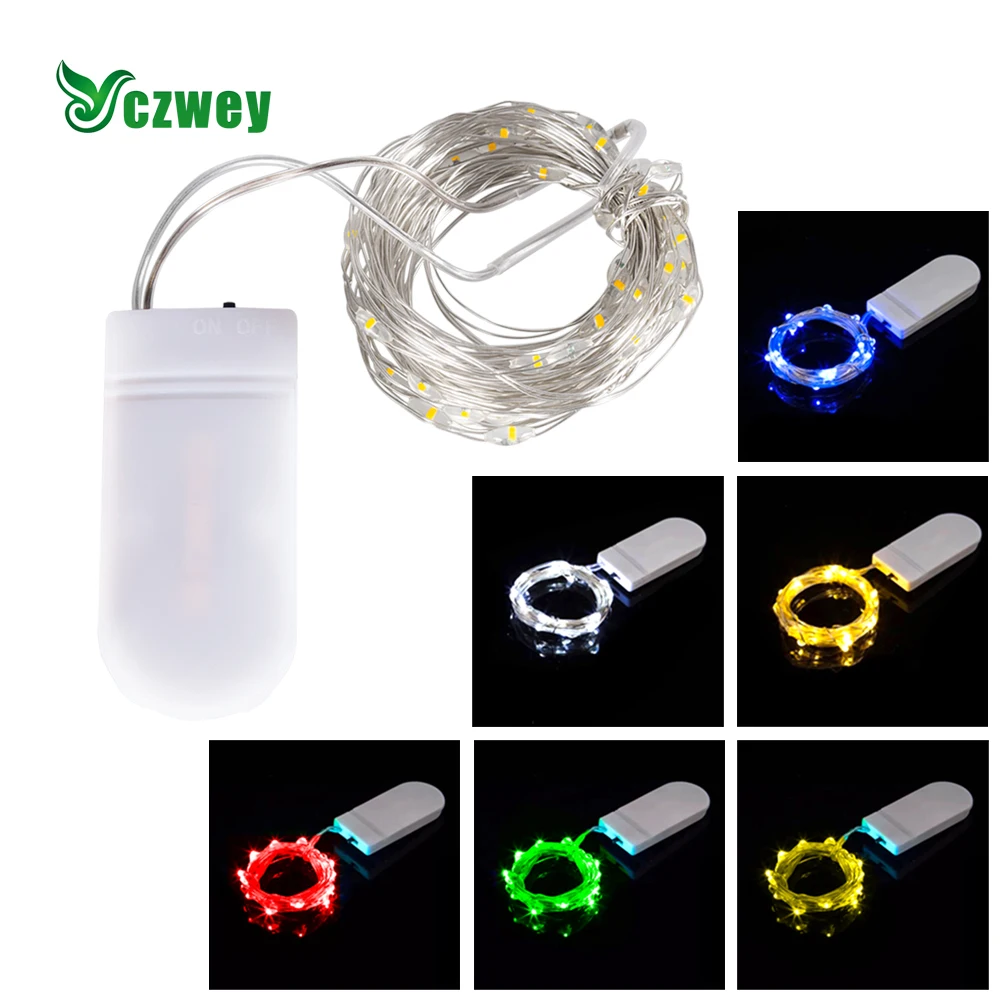 

Светодиодная гирлянда с кнопкой s, питание от батарейки, рождественское, свадебное, праздничное украшение