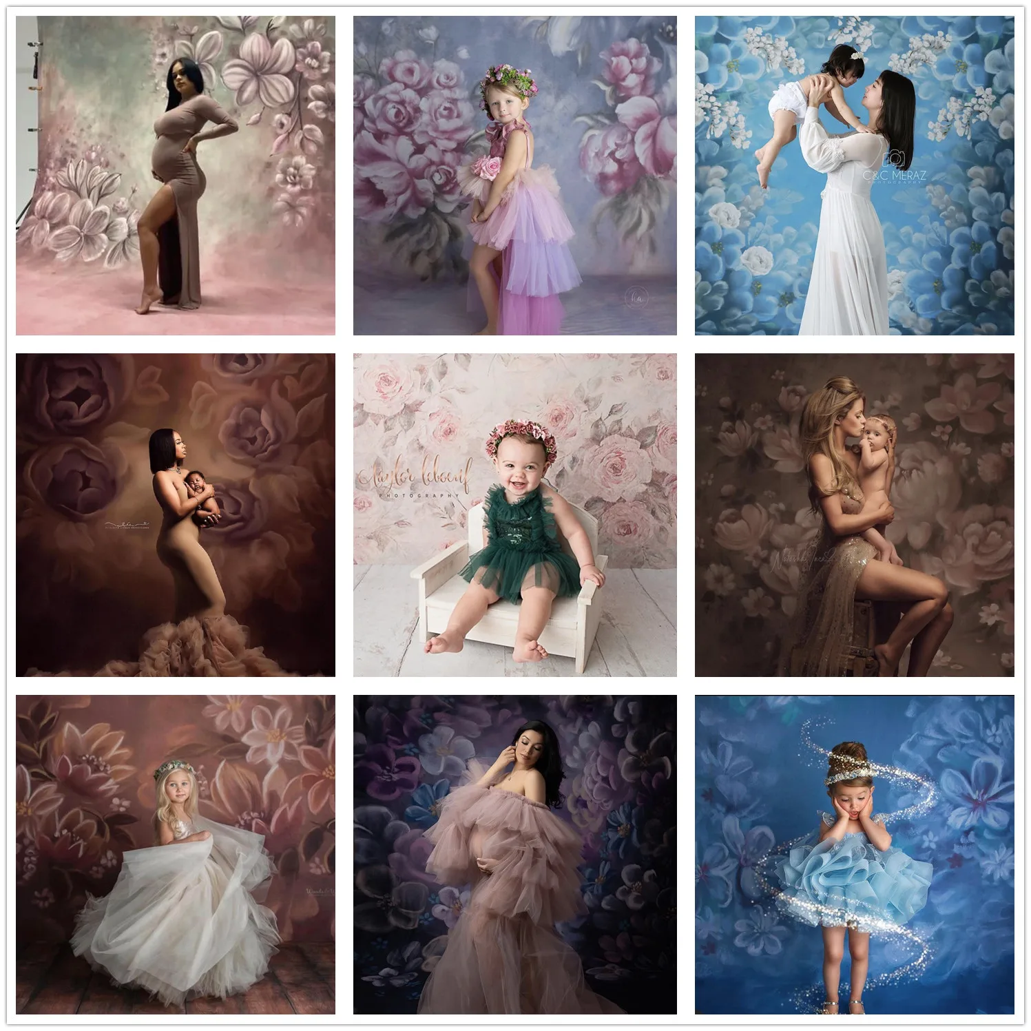 Фон для фотосъемки живопись маслом цветы беременность ребенок портреты студия