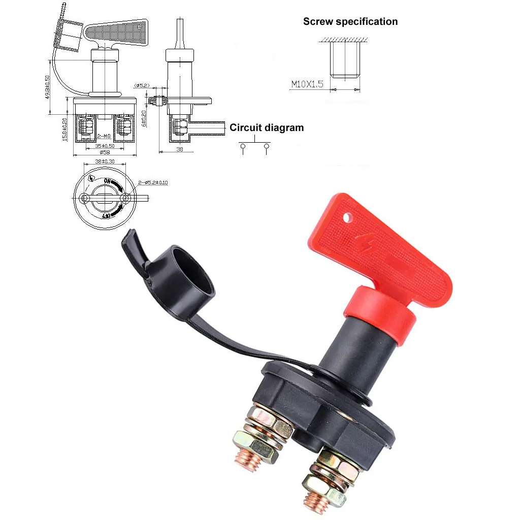 12V 24V красный ключ отрезать Батарея главный выключатель для автомобиля мотоцикла