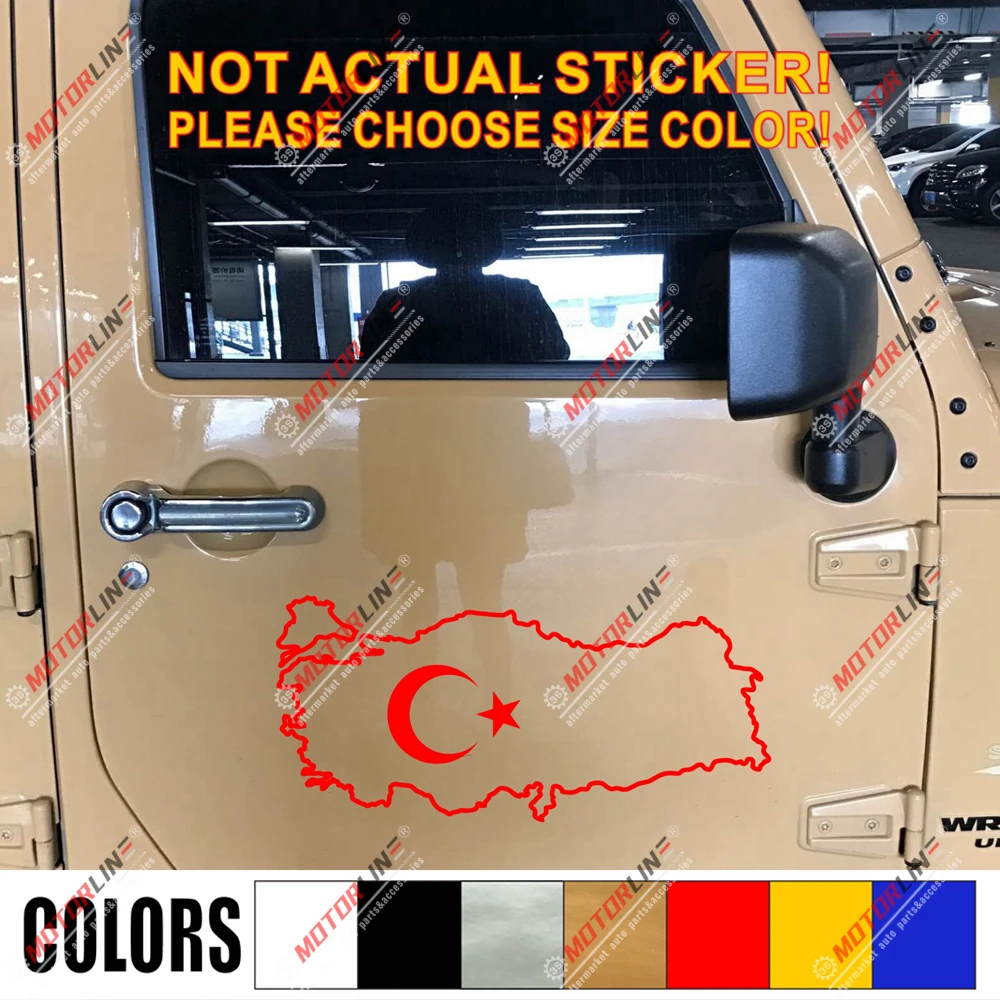 Флаг Карта Турции Наклейка автомобиля винил выбрать размер цвет без bkgrd турецкий