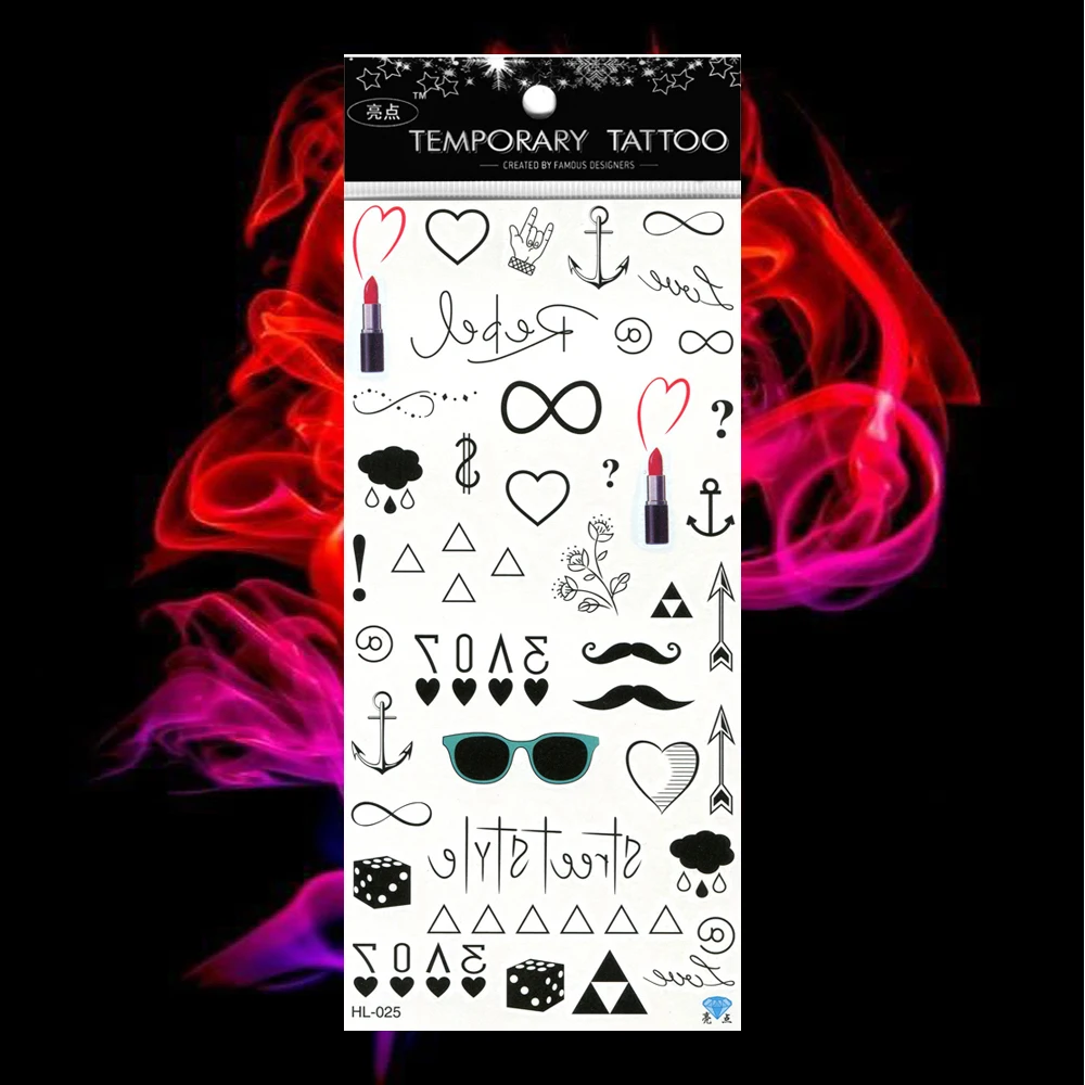 5 шт./лот временная татуировка в виде сердца для женщин Infinito Infinity Tatoo поддельный