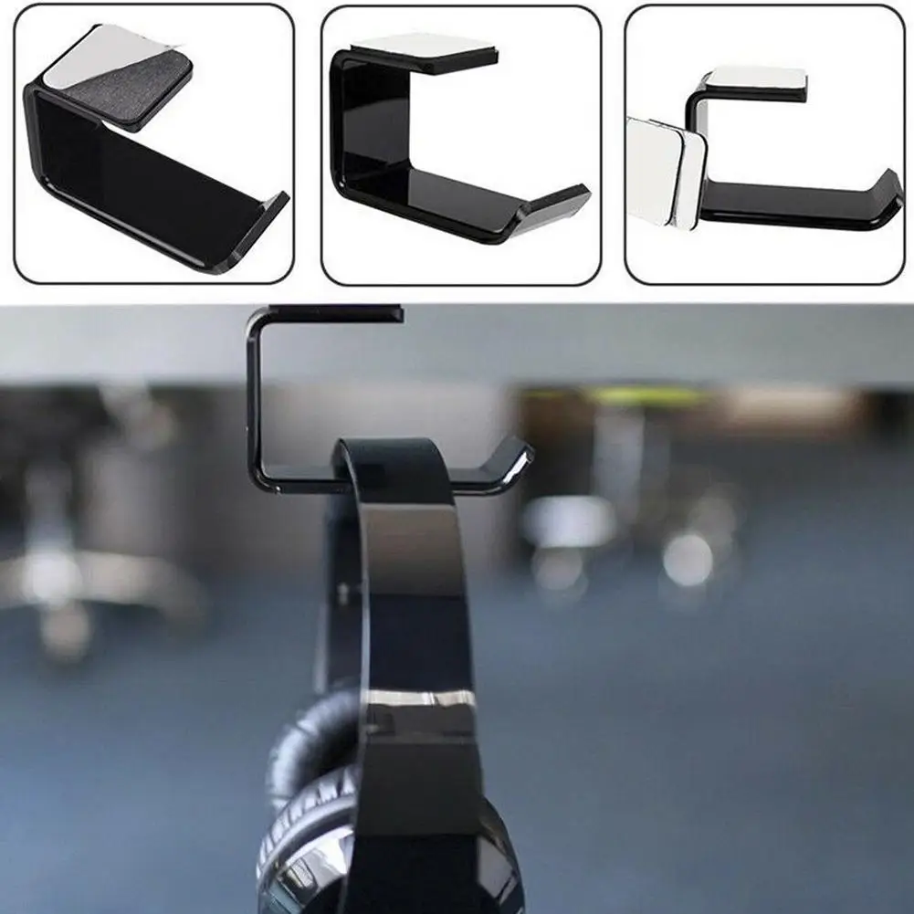 

Acrylic Headphone Bracket Wall Mounted Headset Holder Under Stand Sticker Hook Hanger Display Sticky Desk Earphone S5S8