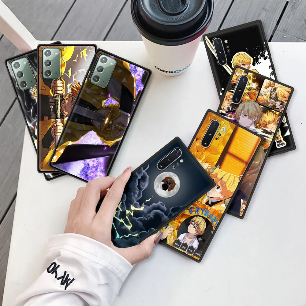 

Demon Agatsuma Zenitsu Case For Samsung Galaxy Note 20 Ultra 10 Lite 10Plus 9 8 A7 A9 2018 Black Silicone Phone Cover Shell