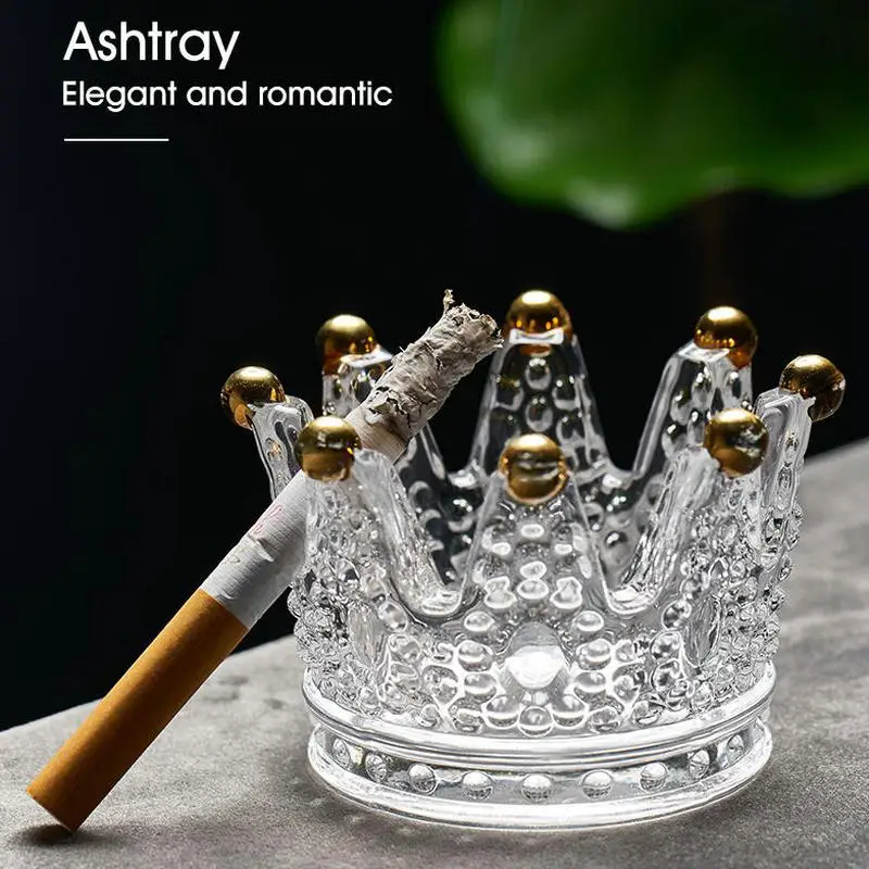 

Romantic Luxury Crown Ashtray Home Glass Ashtray Girly Cute Ashtray With Lid Creative Gift Ash Tray For Girlfriend
