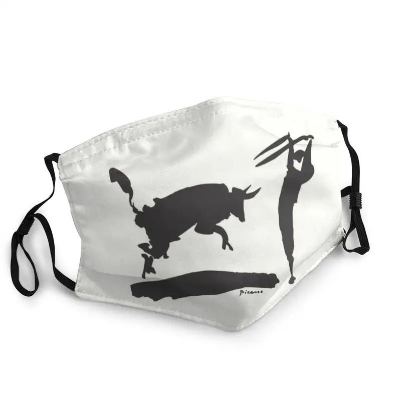 

Пикассо коррида эластичный пояс с человек живопись иллюстрации Art маска для лица маска для взрослых Для женщин против дымки защитный респир...