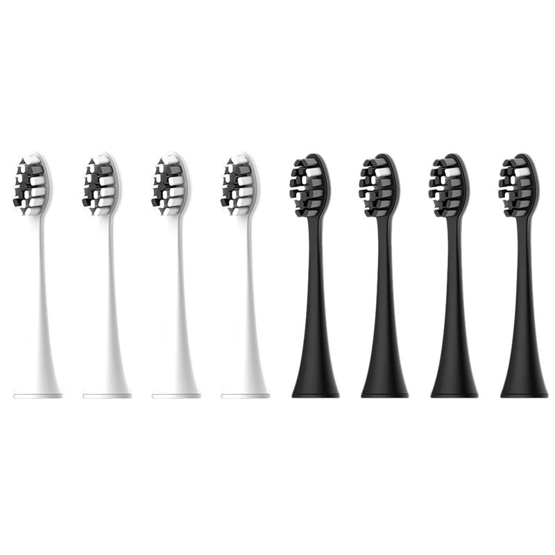

8Pcs Replacement Toothbrush Heads For Seago S2/E8/EK9/C8/S1/S6/S/E/C/EK Electric Toothbrush Heads, White+Black & Black