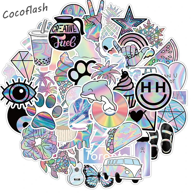 10/50PCS Hot Laser Hot Colorful Cartoon Graffiti Sticker For Kids Pvc Skateboard Luggage Case Helmet Laptop Decals Furniture