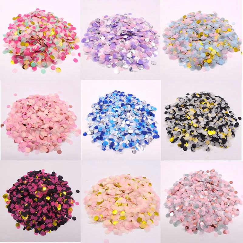 

10g Mini Colorful Round Paper Confetti Scrap Christmas Wedding Birthday Party Baby Shower Decoration Tissue for Clear Balloons