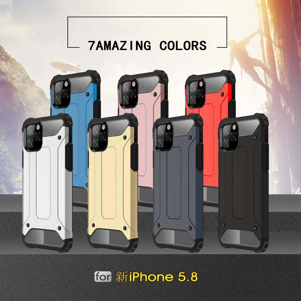 KEYSION противоударный бронированный чехол для iPhone 11 Pro Max TPU + PC 2в1 задняя крышка