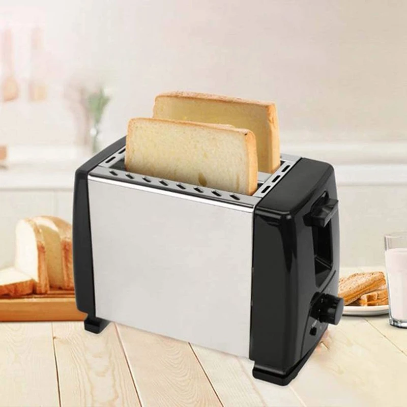 

EAS-Toaster 2 Slice Stainles Steel Bread Extra Wide Slot Compact Toasters,Electrical Small Bread Machine for Waffles
