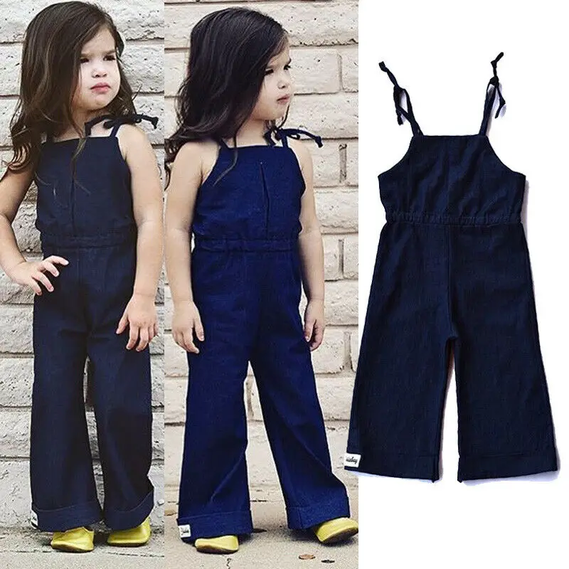 От 1 до 7 лет Дети детские комбинезоны для девочек на бретелях без рукавов платье