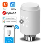Смарт-клапаны Tuya ZigBee 3,0, термостат, привод радиатора, программируемый клапан радиатора, регулятор температуры, голосовой контроллер, умный дом