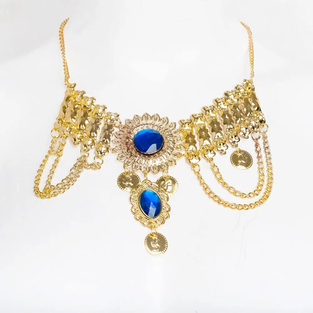 Женское Ожерелье для танца живота индийская бижутерия выступлений аксессуары