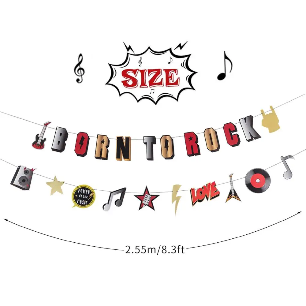 Висячий Топпер для торта Rock Music тематическая вечеринка на день рождения гирлянда