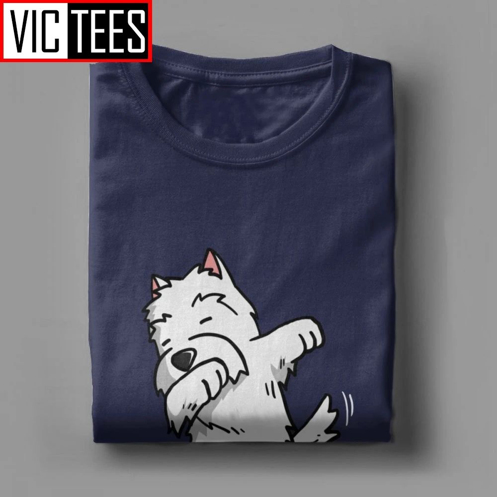 Мужская забавная футболка с надписью tabbing West Highland White Terrier Dog одежда круглым