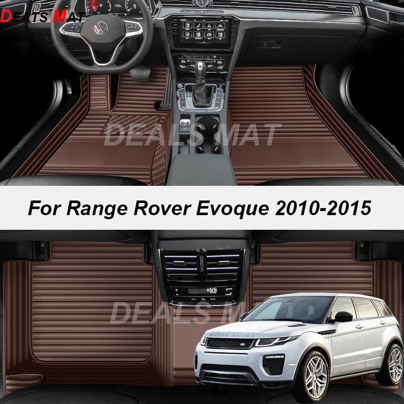 

Custom 5 Seats Leather Luxury Auto Car Mats With Pockets Floor Carpet Rugs For range rover evoque 4 doors 2010 2011 accessories