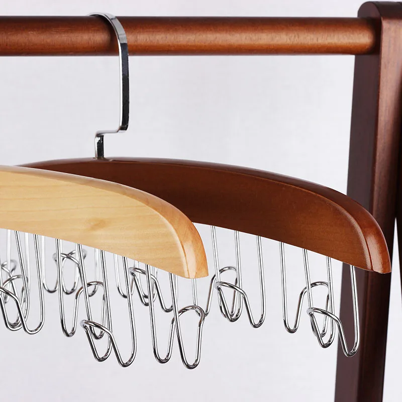 Деревянные стеллажи из нержавеющей стали крючки для шарфа тканевые вешалки