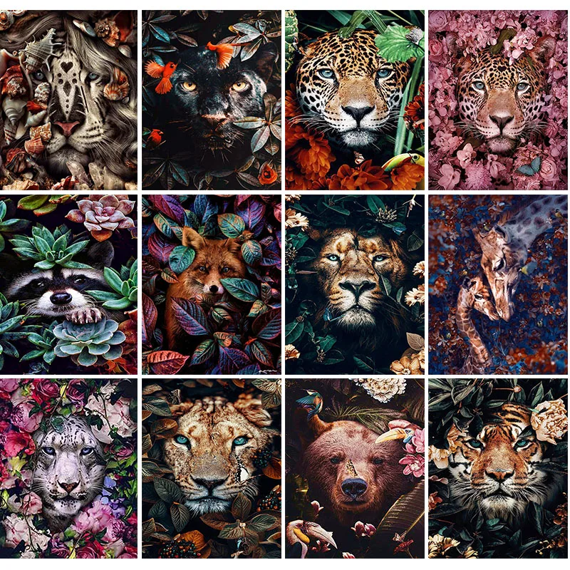 Алмазная вышивка сделай сам алмазная живопись крестиком круглая тигром львом