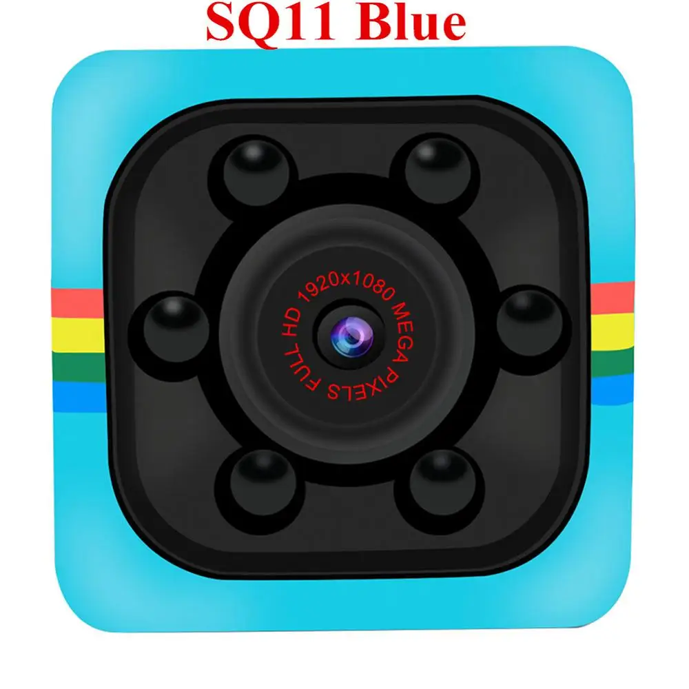 SQ11 Blue Мини-камера SQ11 SQ13 SQ16 SQ19 1080P с сенсором, портативная видеокамера для безопасности, маленькая камера с секретом espia, камера с поддержкой TF карты - Цвет: SQ11 Blue