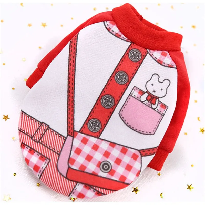 Модная Милая одежда для домашних животных мультяшное дышащее тонкое бархатное