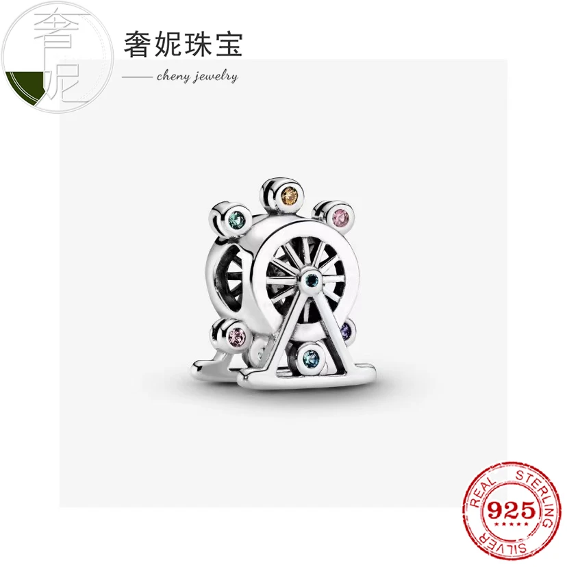 

Fit Original Pan charms bracelet beads S925 sterling silver Rainbow Pinwheel Bracelet Women's Fashion Jewelry Girlfriend Gift