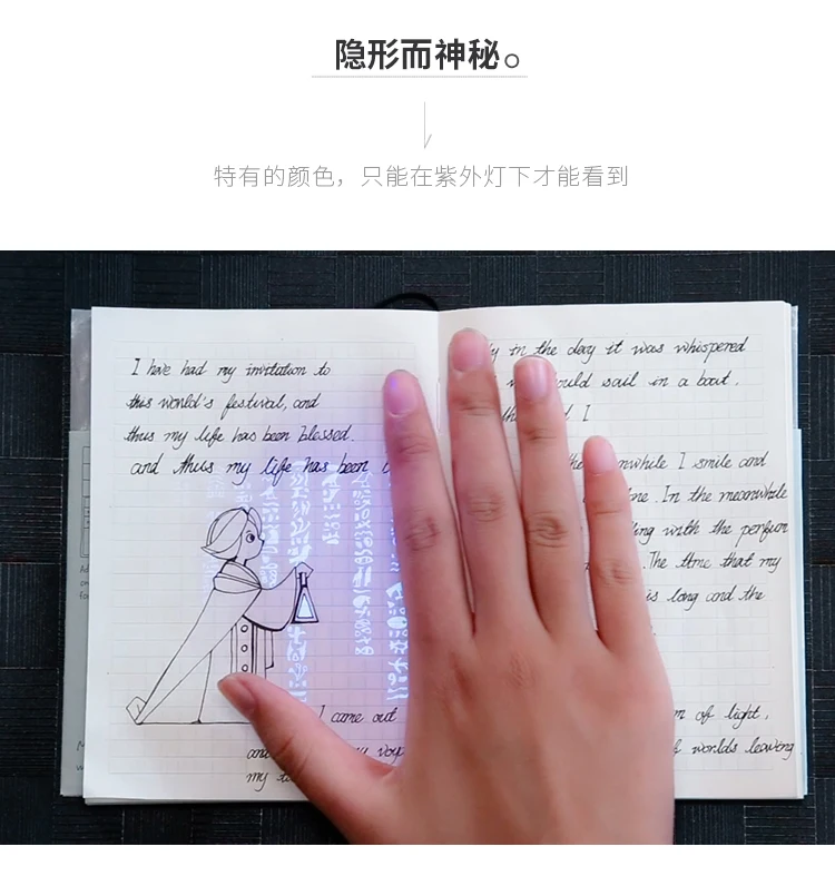 1 шт. многофункциональная Невидимая ручка с УФ-светом волшебная двойным