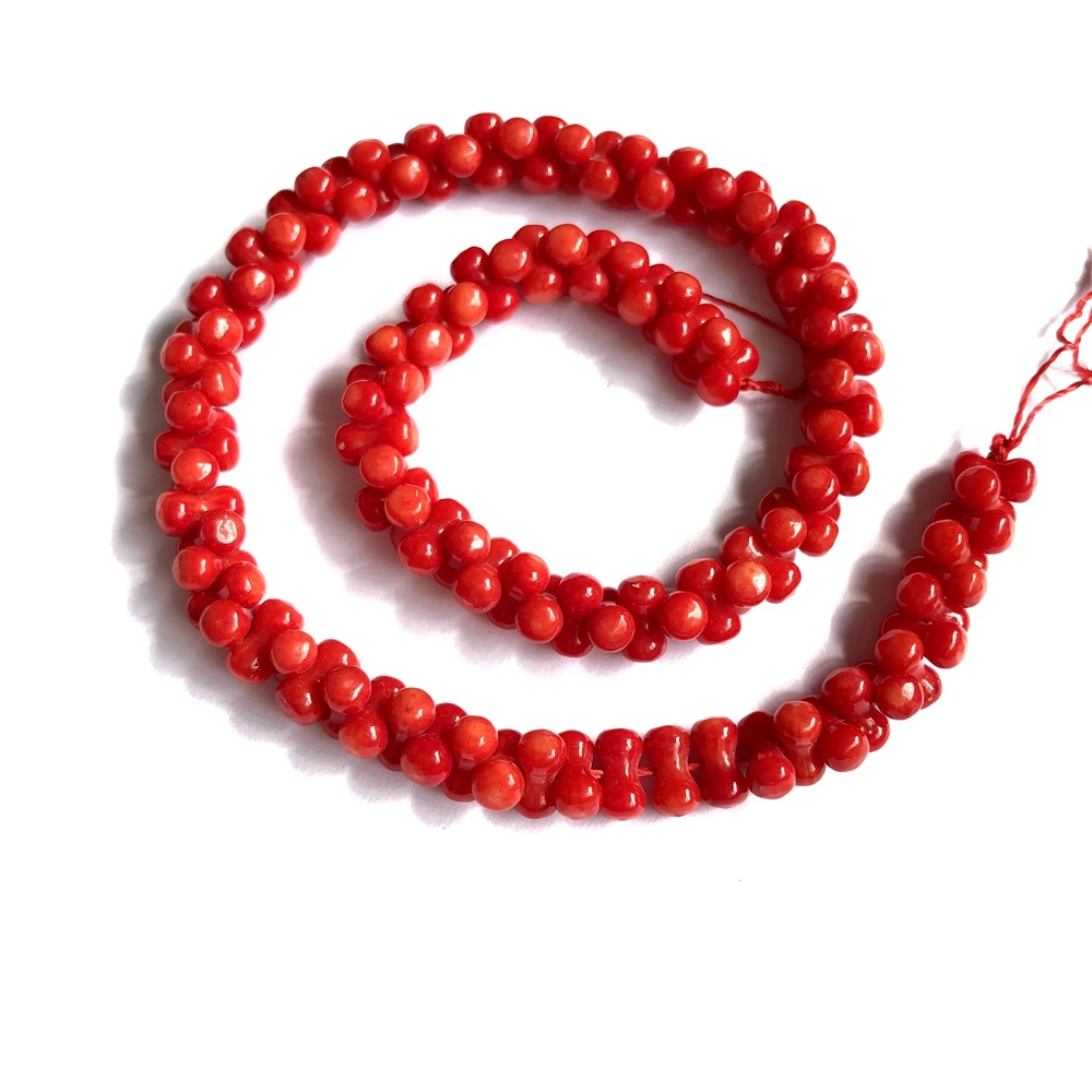 Оптовая продажа 1 нитка 15 5 &quotнатуральный морской бамбуковый коралловый бисер 4x8