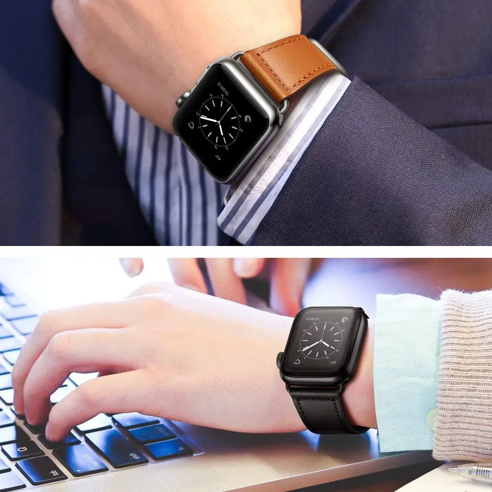 Кожаный ремешок для Apple watch 44 мм 40 мм iWatch 42 мм 38 мм браслет для часов из натуральной кожи Apple watch 5 4 3 2 1