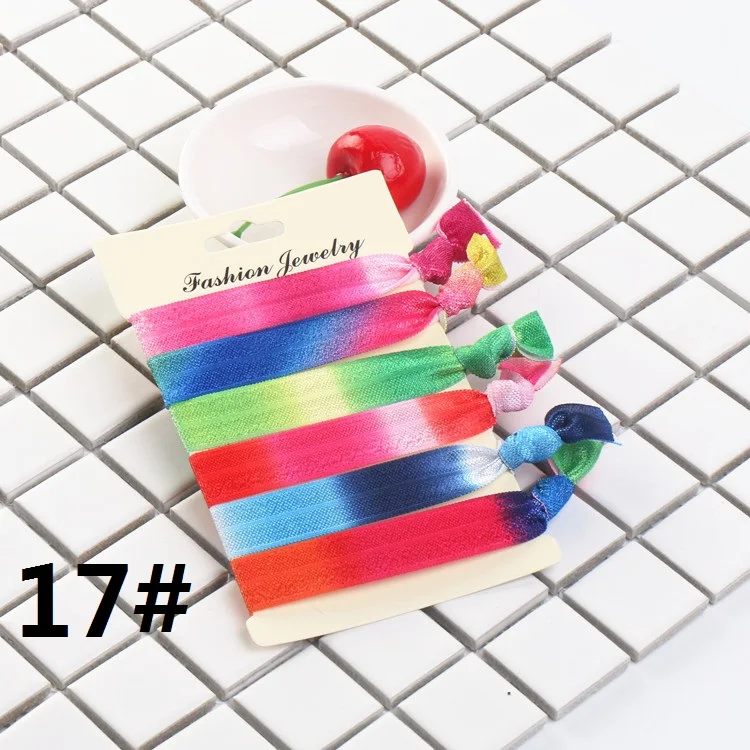 JCZ009-17 30 шт./60 шт./партия женские модные резинки для волос ярких цветов с принтом в Корейском стиле без коробки - Цвет: JCZ009-17