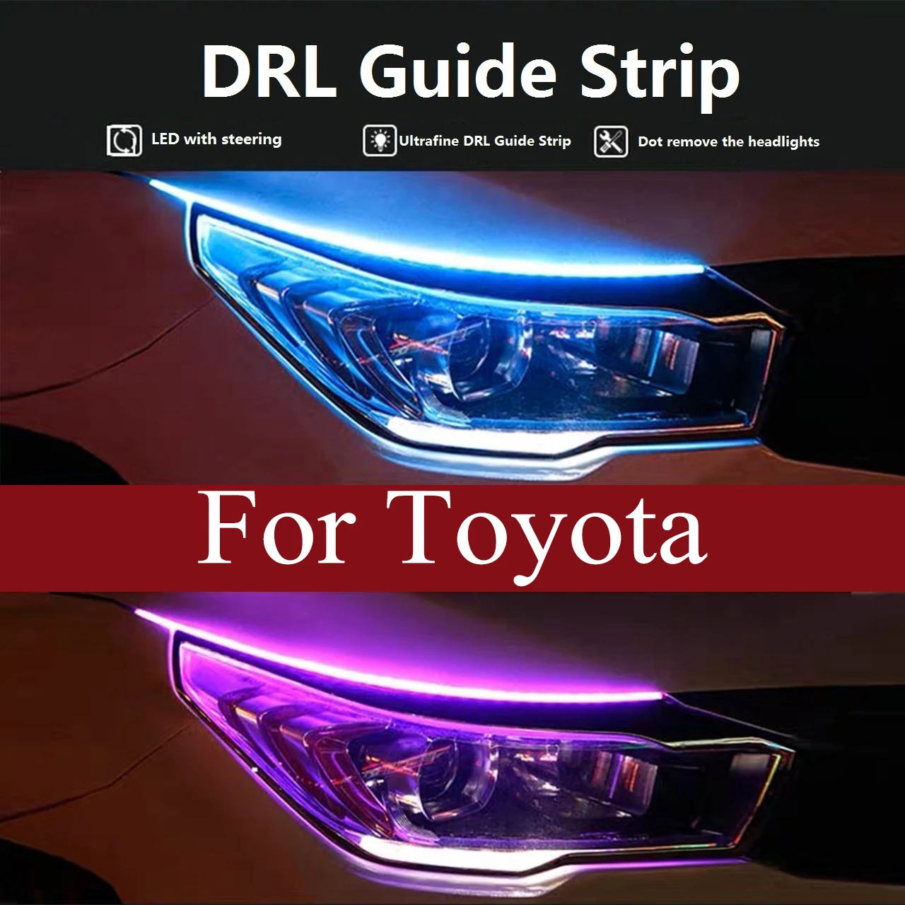 

2pcs Sequential DRL LED Strip Turn Signal Light Yellow Bright Flexible Daytime Running Light For Toyota RAV4 RAV 4 2019 2020