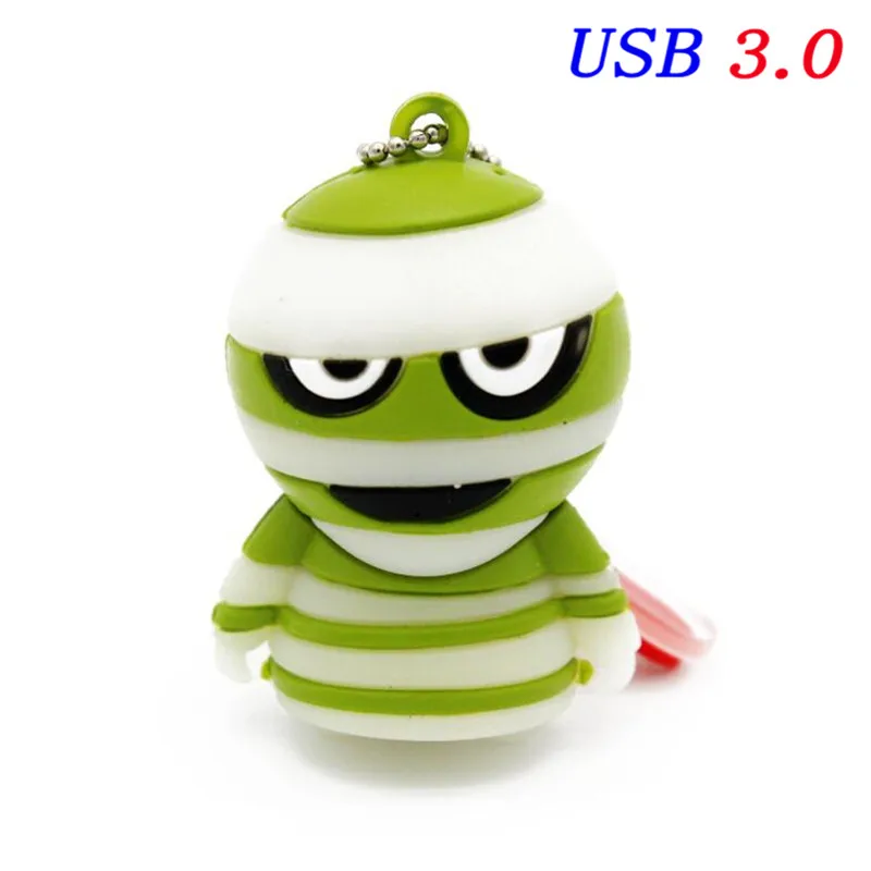 C Usb флеш-накопитель 32 ГБ 3,0, силиконовая ручка дьявола, 128 ГБ, 16 ГБ, 8 ГБ, 4 Гб, usb карта памяти, 64 ГБ, с Рождеством/Хэллоуином/подарком - Цвет: C