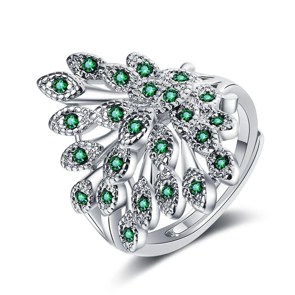 

Drill-encrusted Peacock Open Screen-encrusted Diamond Animal Ring Temperament Set Diamond Ring Female Fashion Ring Jewelry