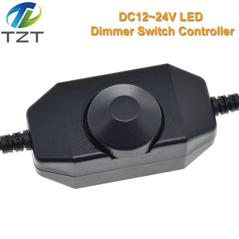 TZT LED Dimmer Switch Brightness Adjust Controller for 3528 5050 5730 5630 Single Color Strip Light DC 12V 24V Black/White | Электронные
