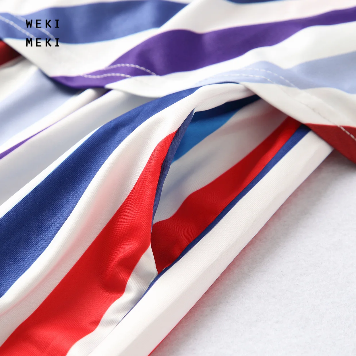 

WEKI MEKI Summer Fashion WOMEN Jumpsuits Beach Holiday Striped Print Mommy Kids Same Jumpsuit Streetwear