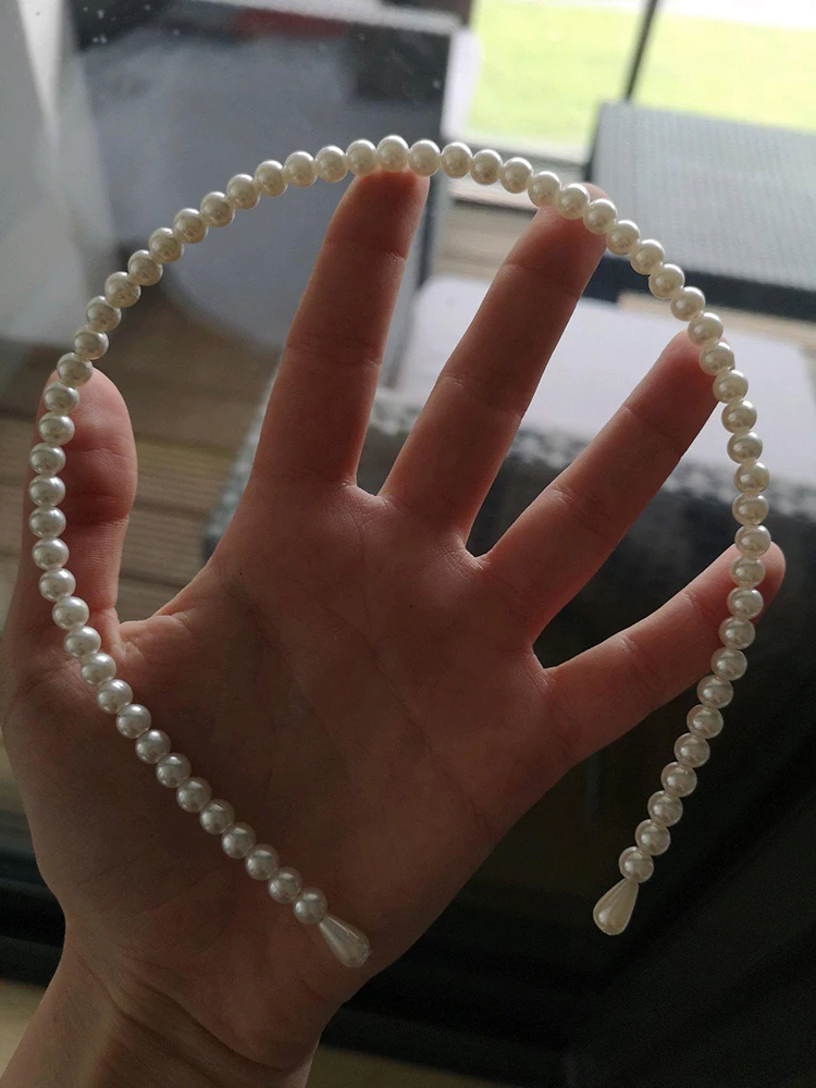 Модные женские свадебные искусственные жемчужные бусины повязка на голову тиара