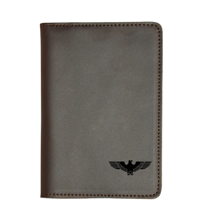 Brown passport cover Чехол для путешествий, чехол германский Орел, Обложка для паспорта, держатель кредитных карт, кошелек, кожаные кошельки для паспорта - Цвет: Brown passport cover