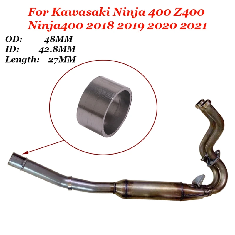 

Motorcycle Exhaust Gasket Seal Black O-ring Graphite For Kawasaki Ninja 400 Z400 Ninja400 2018 2019 2020 2021