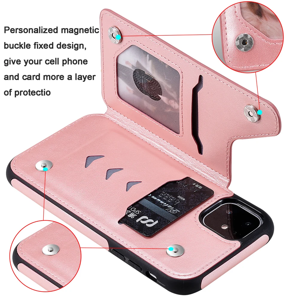 Кожаный чехол для iPhone 12 Mini 11 Pro X XS Max XR SE 2020 6 6s 7 8 Plus Capa слот карт plus Etui гибкий