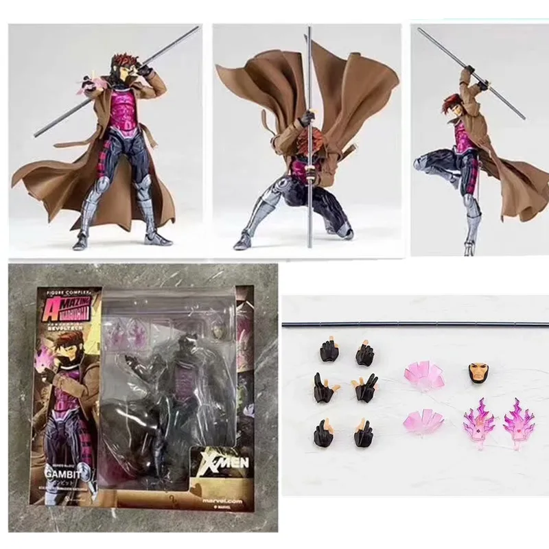 7 дюймов Marvel X-MAN удивительный Ямагути Revoltech серии № 012 GAMBIT фигурка ПВХ коллекция игрушка; подарок