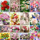 Алмазная 5D картина сделай сам, ваза с цветами, полная Алмазная вышивка, мозаика в виде Розы, картина стразы, украшение для дома, Набор для вышивки крестиком