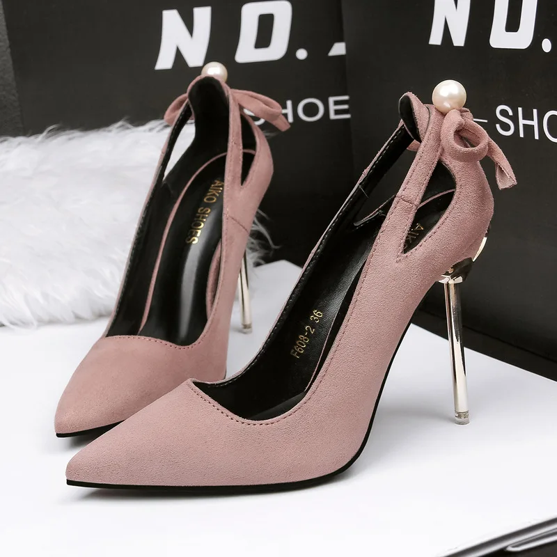Женская обувь tacones altos mujer пикантные дамские туфли-лодочки с жемчугом и бабочкой