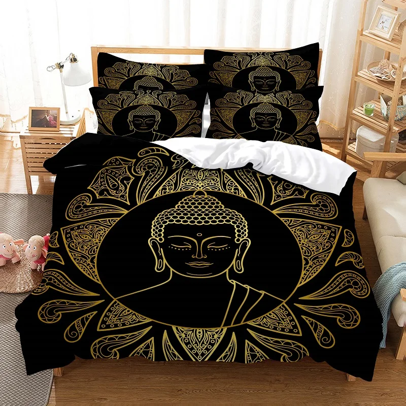 

Buddhism Set Duvet Cover Set 3d Bedding Digital Printing Bed Linen Queen Size Bedding Set Fashion Design