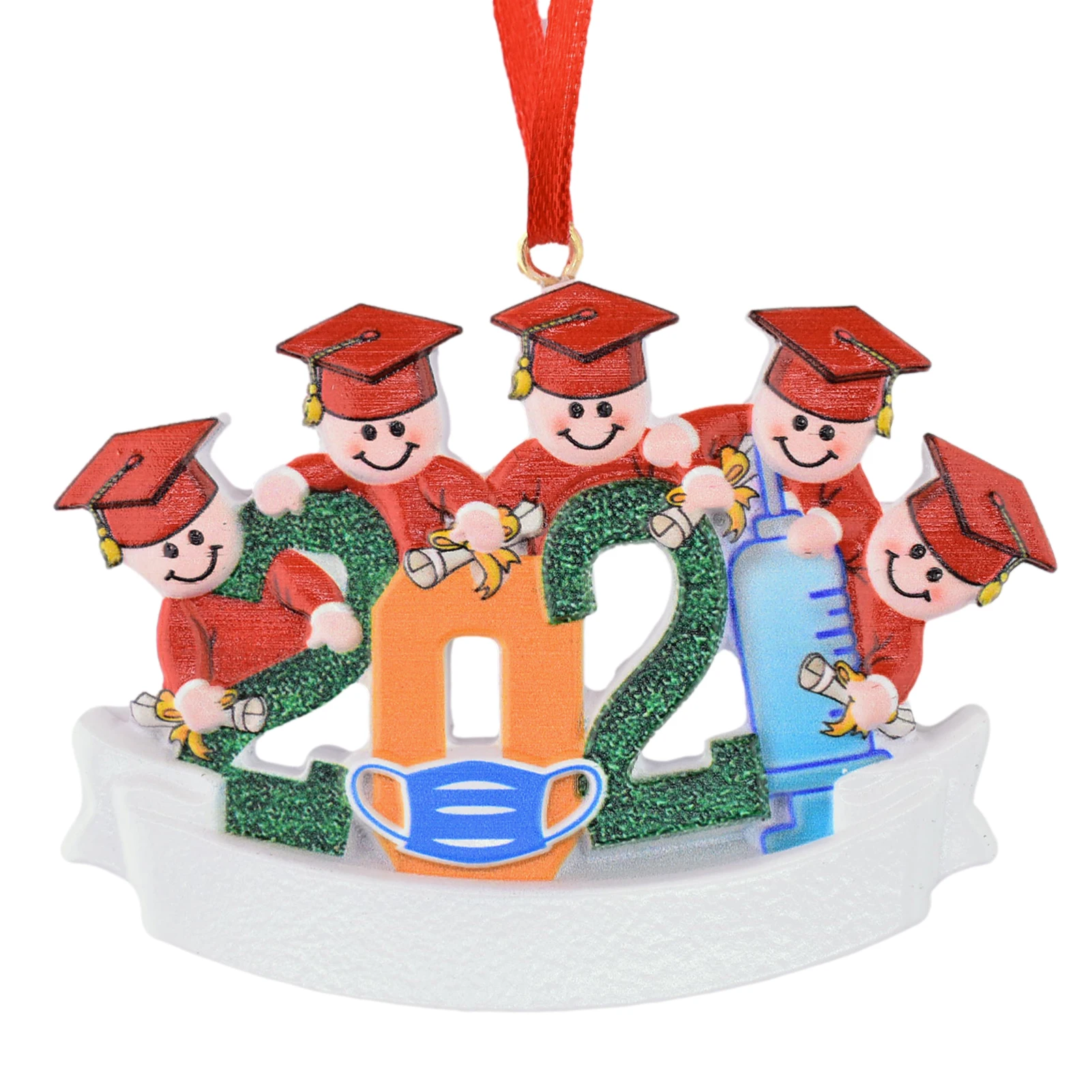 

2021 Christmas Family Pendant Personalized Resin Ornaments DIY Name Doll Mask Santa Claus Christmas Hanging Pendant Ornaments