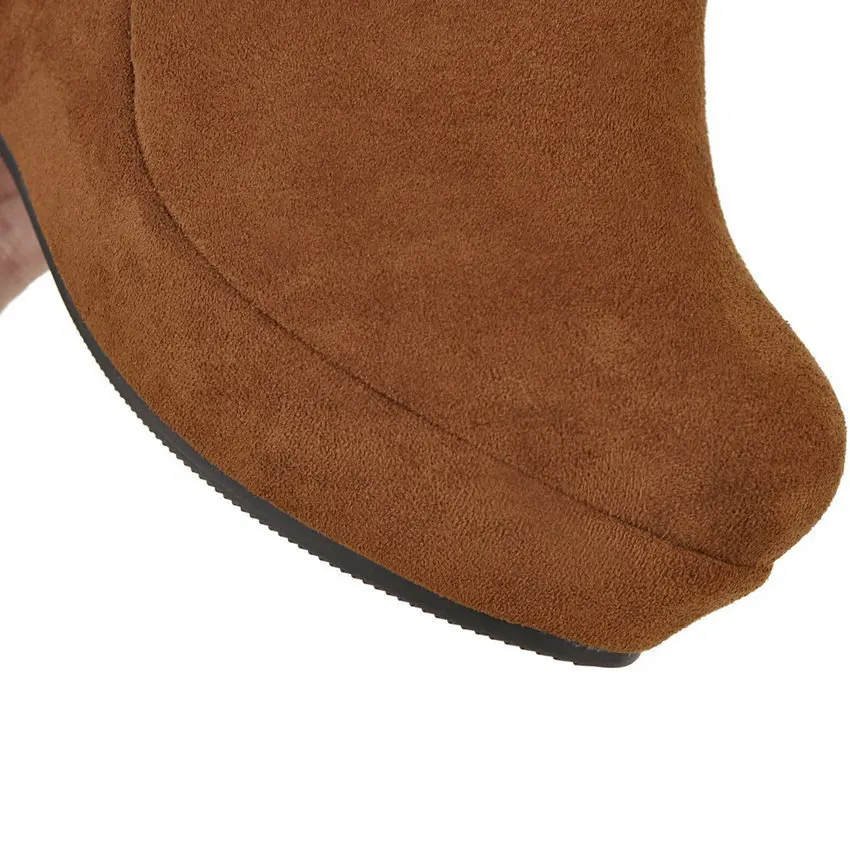 Женские ботильоны на платформе без застежки ESVEVA повседневные Ботильоны танкетке