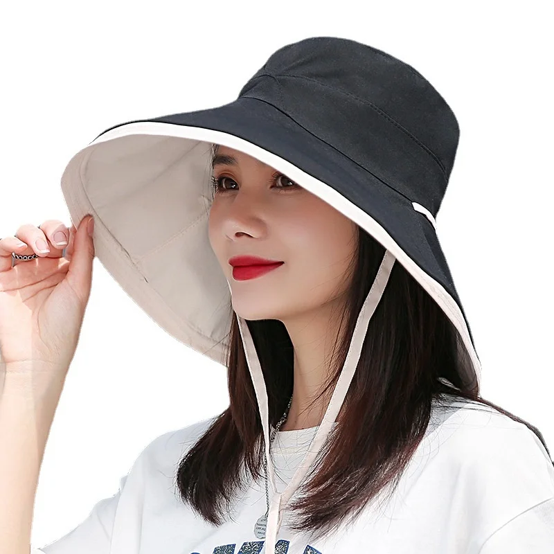 

Large Brim Floppy Foldable Roll Up Sun Hat Packable Reversible Bucket Hat UV Sun Protection Sun Visor Cap For Seaside Holiday